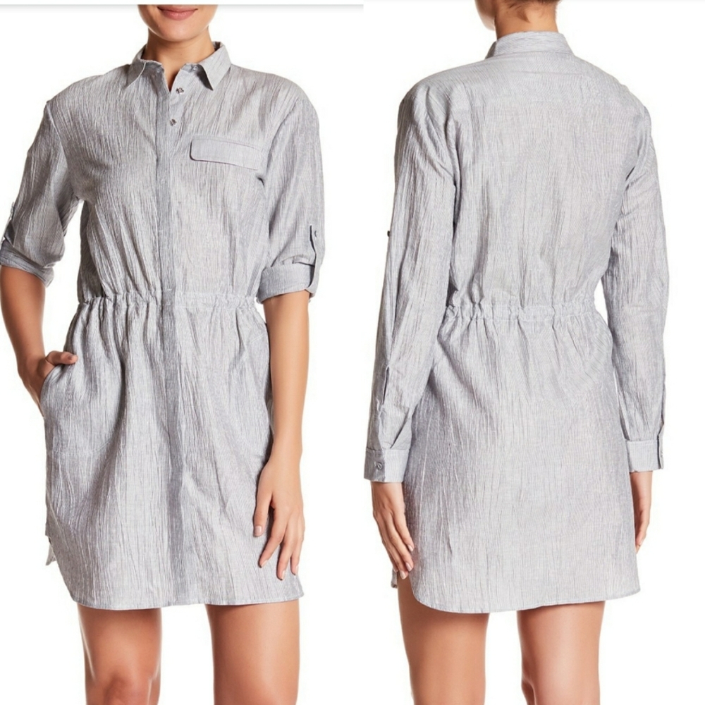 Anthony Thomas Melillo Linen Crinkle Shirt Dress